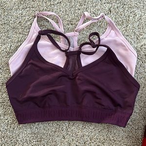 PINK maroon and pink sports bras size medium